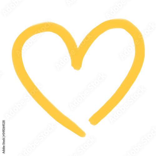 Textured yellow heart, transparent