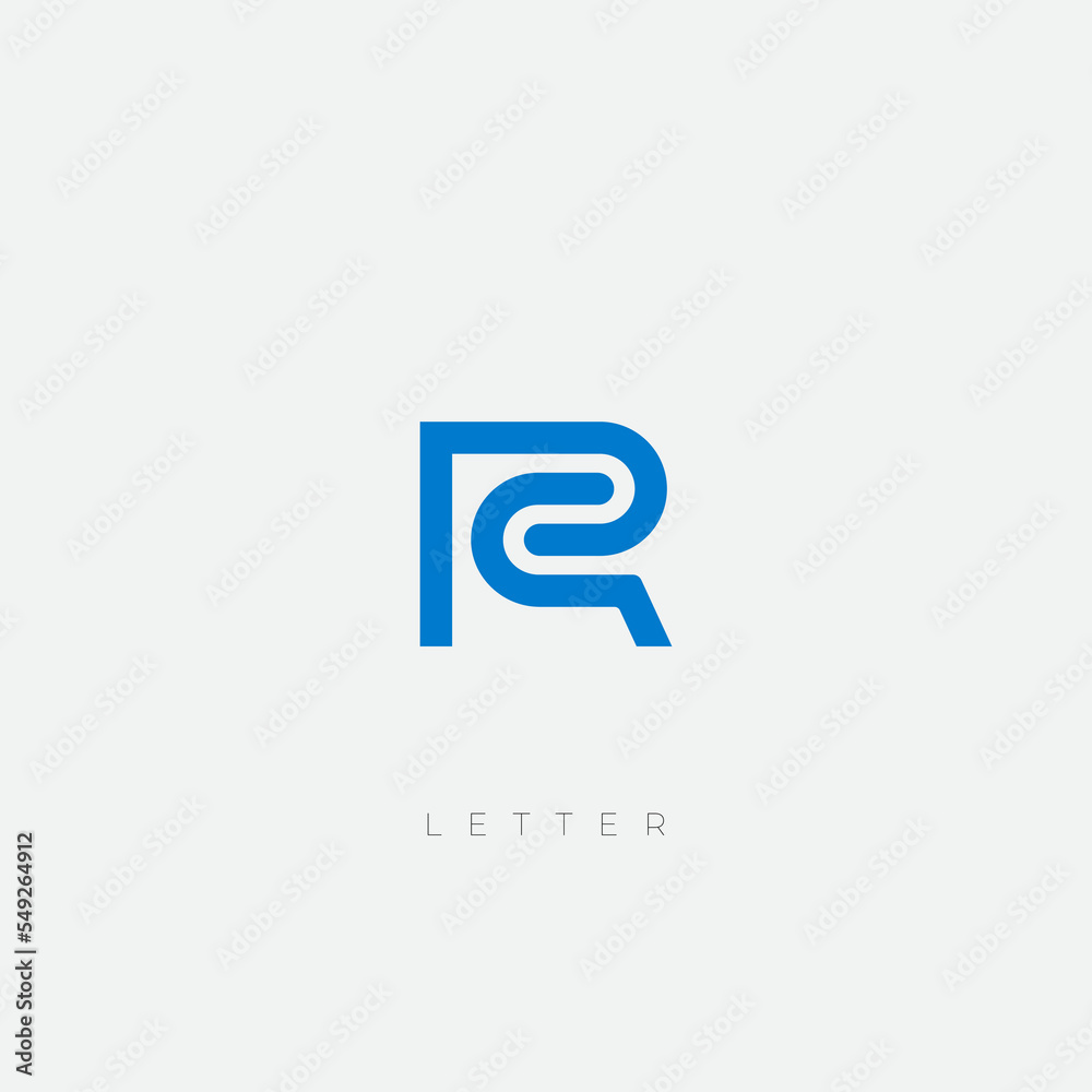 letter R line logo icon template