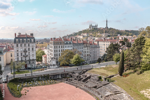 Beautiful views in the city of Lyon in France.