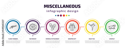 Foto miscellaneous infographic template with icons and 6 step or option