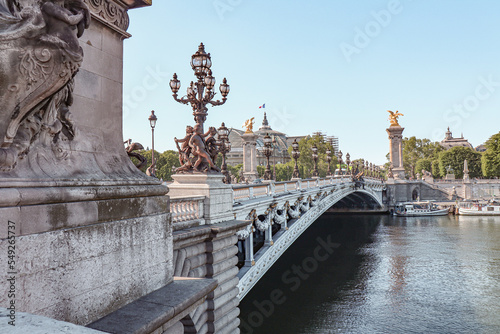 Bridge crossing the river in Paris.