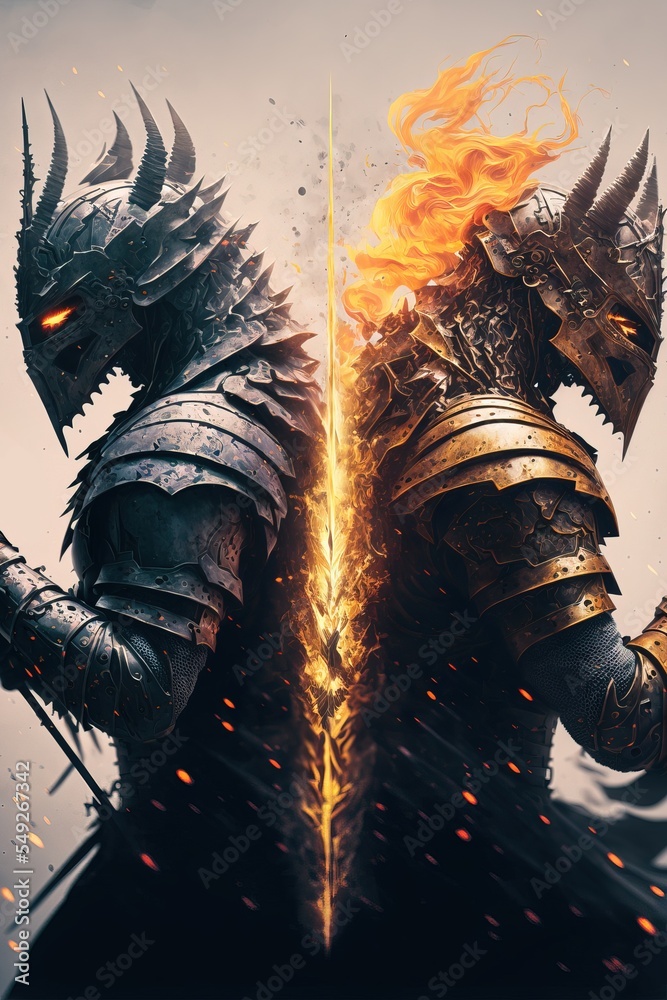dragon-warrior-dragon-slayer-fantasy-concept-art-stock-illustration