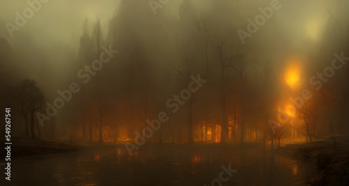 Digital Illustration Glowing Fog Forest © Oblivion VC
