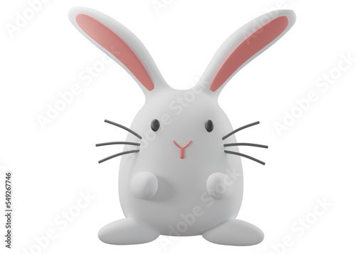white rabbit 3d render