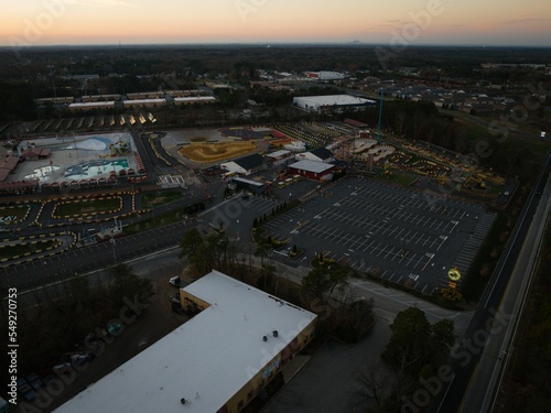 Photography Aerial view of the Diggerland USA amusement park in Berlin Township, New Jersey