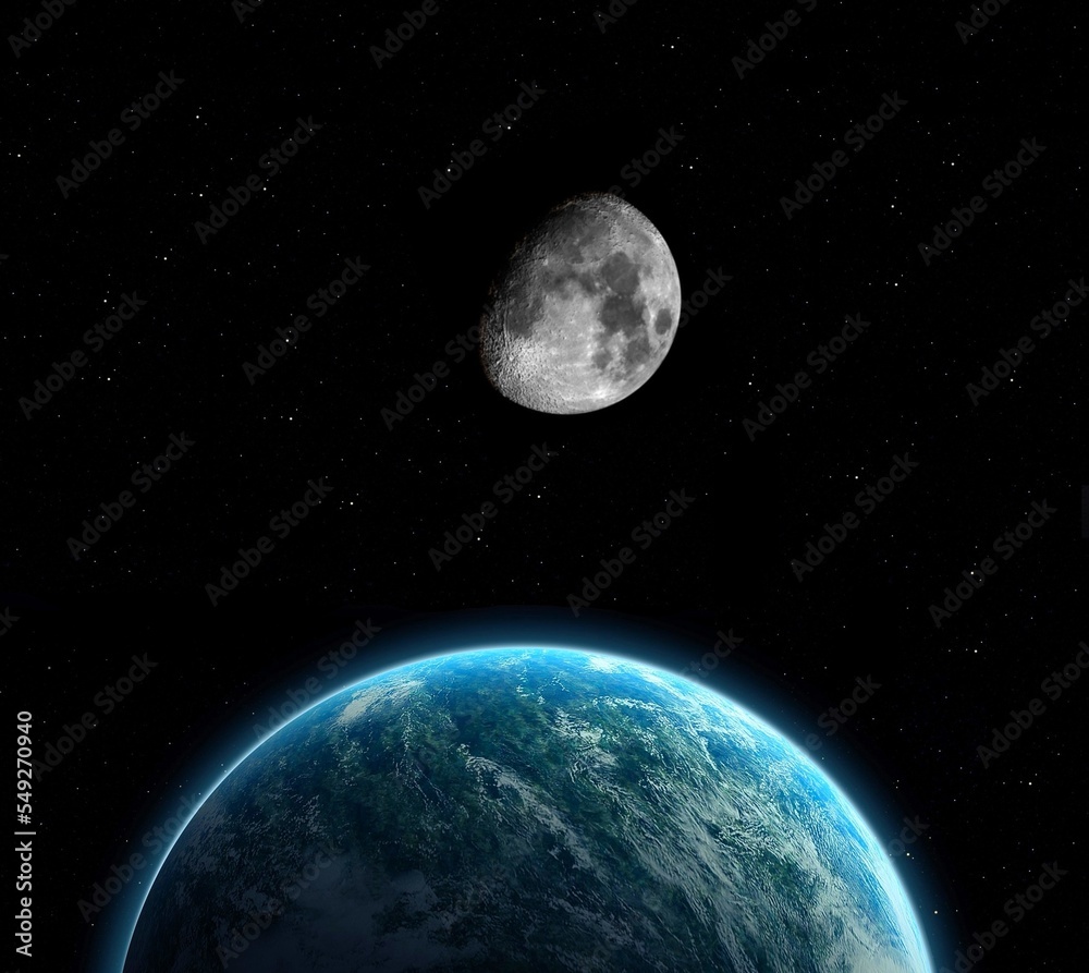 Fototapeta premium Planet Earth from space 3D illustration (Elements of this image furnished by NASA) 3d render