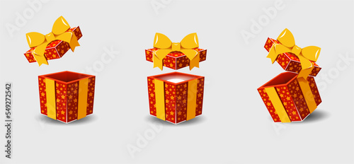 A set of Christmas gifts in stars with a bow.