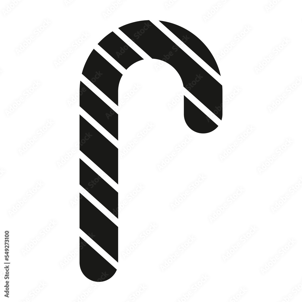 candy cane glyph icon isolated on white background candy cane glyph icon isolated on white background