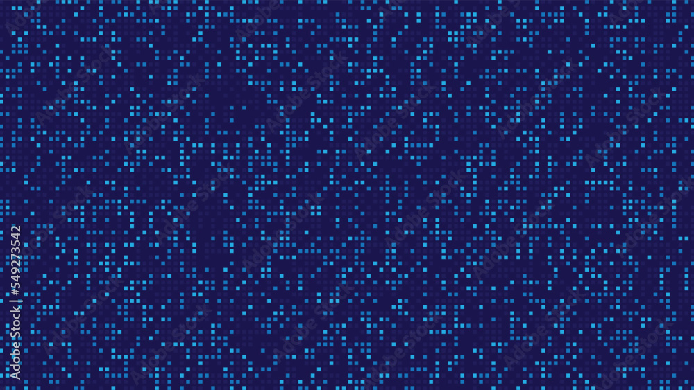 Digital data square blue pattern pixel background. Technology background.