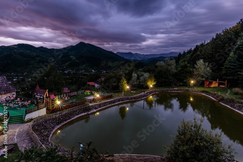 Sokilske Recreation Hotel in the Carpathian Mountains near the small village of Tyudiv, Ukraine photo