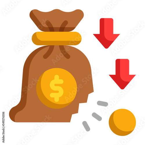 bankrupt flat icon