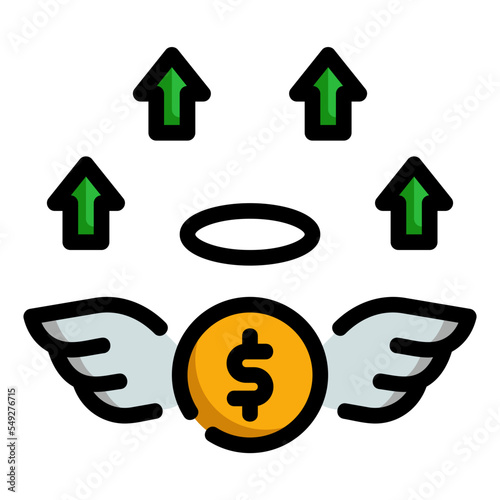 economic crisis line color icon