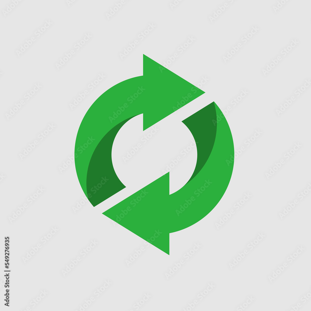 Rotation icon vector. Green repeat or reload symbol icon illustration. . Rotate arrow logo design inspiration. Rotation icon vector. Green repeat or reload symbol icon illustration. . Rotate arrow logo design inspiration.