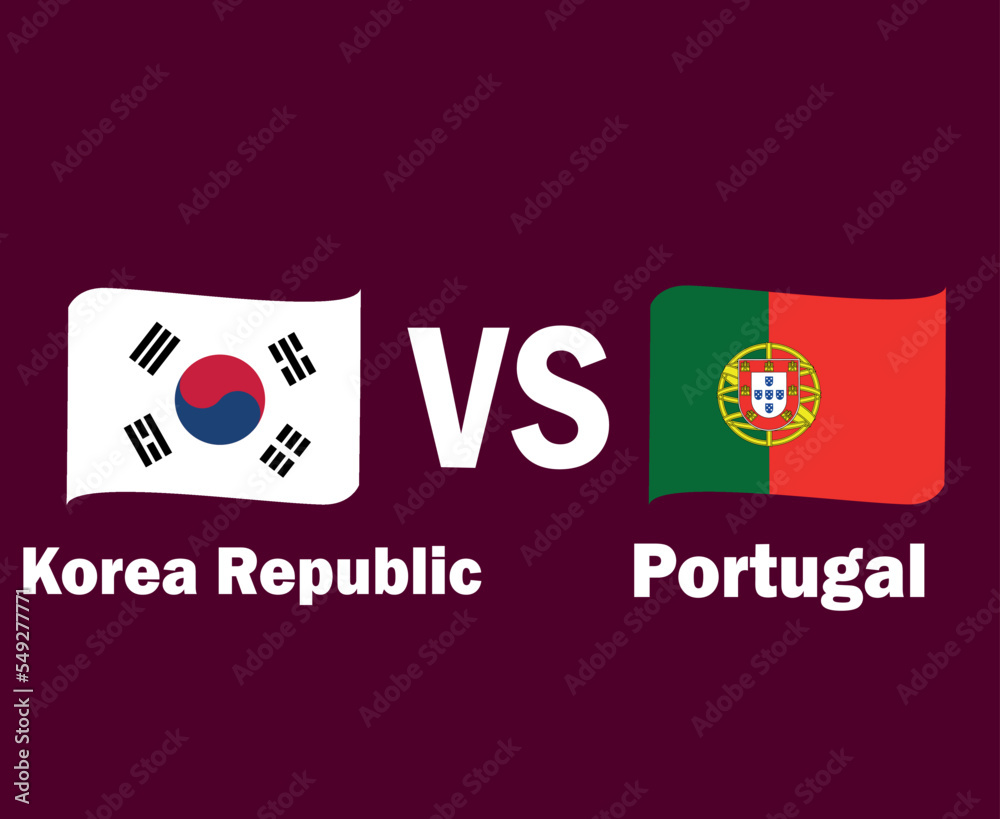 South Korea And Portugal Flag Ribbon With Names Symbol Design Asia And Europe football Final Vector Asian And European Countries Football Teams Illustration South Korea And Portugal Flag Ribbon With Names Symbol Design Asia And Europe football Final Vector Asian And European Countries Football Teams Illustration