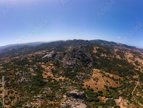Aerial view of Sardinia granite backcountry