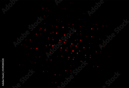 Dark red vector template with crystals, circles, squares.