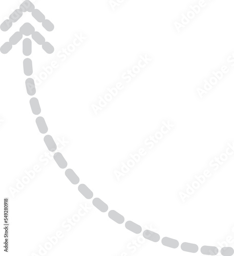 Light Gray Pastel Dashed Lines Arrow Curve photo