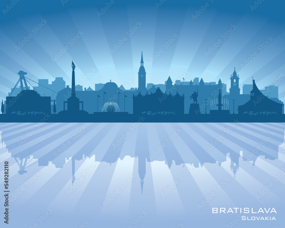Fototapeta premium Bratislava Slovakia city skyline vector silhouette