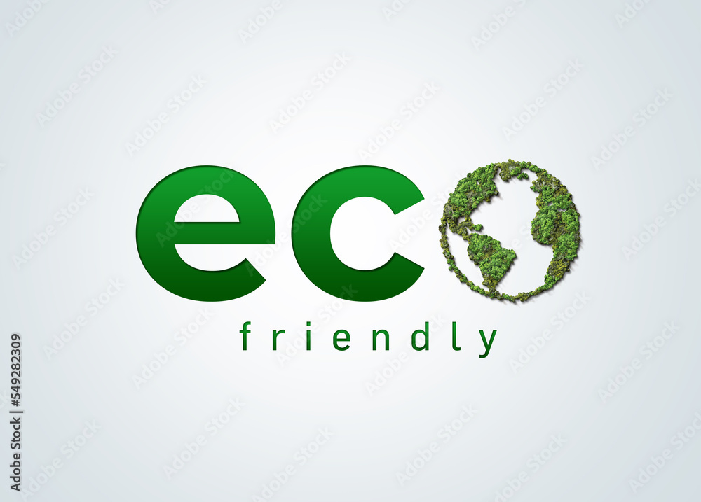 Eco friendly- Conceptual image of a green energy. Ecology concept 3d illustration. Green World Map- 3D tree or forest shape of world map isolated on white background. World Map Green Planet Earth Day. Eco friendly- Conceptual image of a green energy. Ecology concept 3d illustration. Green World Map- 3D tree or forest shape of world map isolated on white background. World Map Green Planet Earth Day.