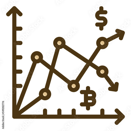 line chart two tone icon