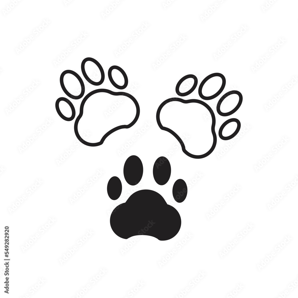 Dog or Cat Paw Print, Animal Feet. Flat Vector Icon Dog or Cat Paw Print, Animal Feet. Flat Vector Icon