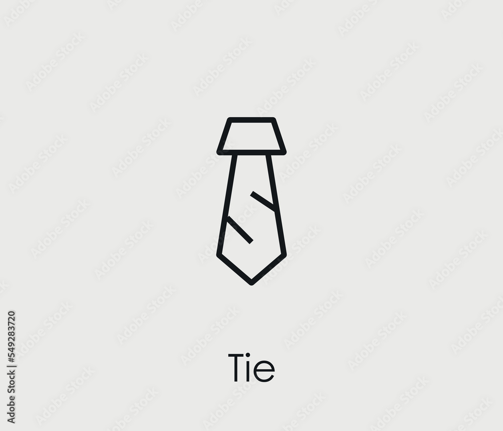Tie vector icon. Editable stroke. Symbol in Line Art Style for Design, Presentation, Website or Mobile Apps Elements, Logo.  Tie symbol illustration. Pixel vector graphics - Vector