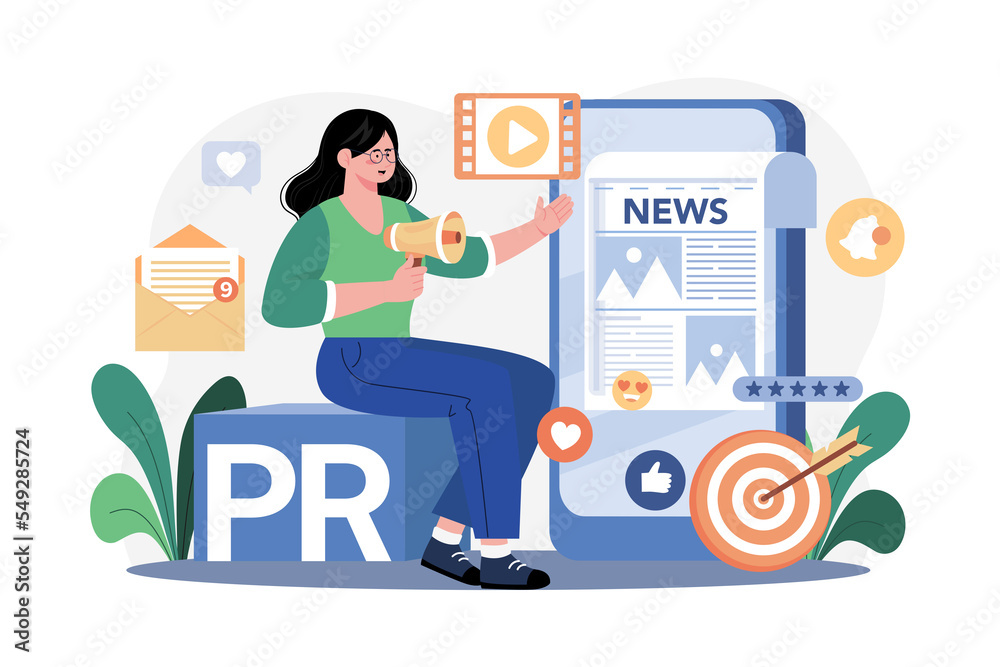 Public Relations Illustration concept on white background Public Relations Illustration concept on white background