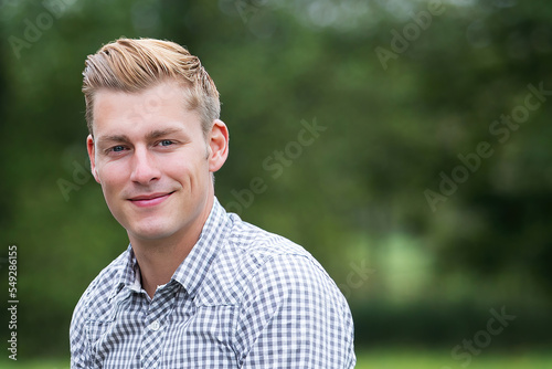 Portrait of a handsome blond young man