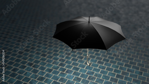 Regenschirm leuchtet und beschützt abstrakt Konzept 3D Rendering retro Look