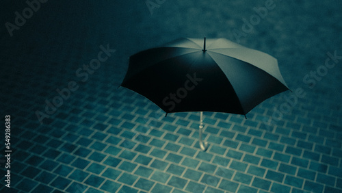 Regenschirm leuchtet und beschützt abstrakt Konzept 3D Rendering retro Look