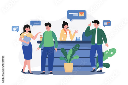 Concierge Illustration concept on white background