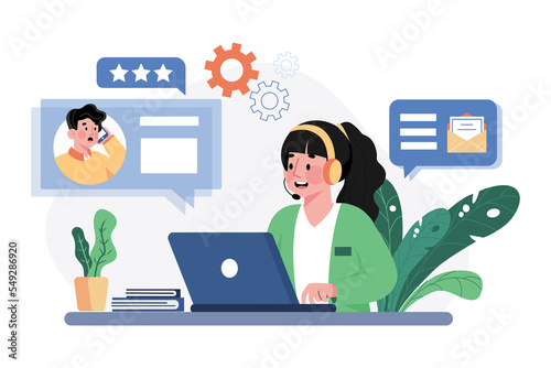 Customer Service Illustration concept on white background