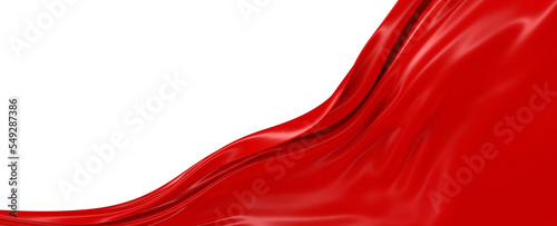 Beautiful flowing fabric of red wavy silk