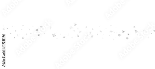 With Realistic Snowflakes Overlay On Light Silver Backdrop. Xmas Holidays