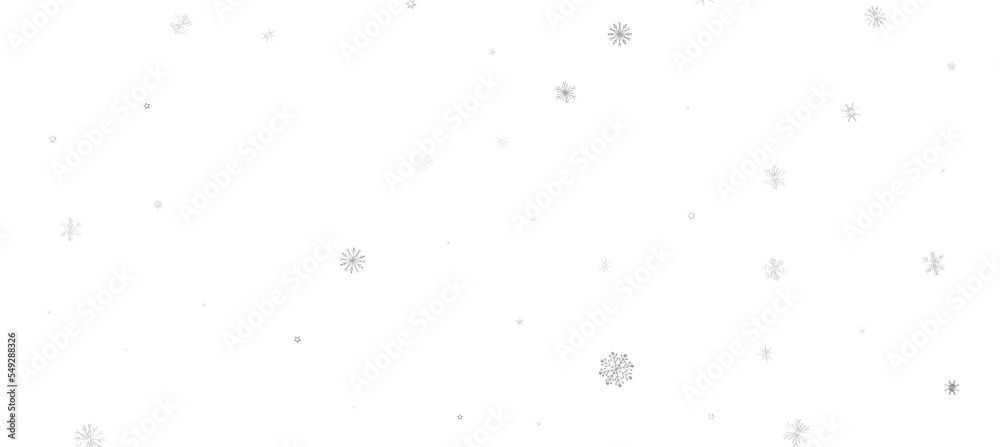 With Realistic Snowflakes Overlay On Light Silver Backdrop. Xmas Holidays With Realistic Snowflakes Overlay On Light Silver Backdrop. Xmas Holidays