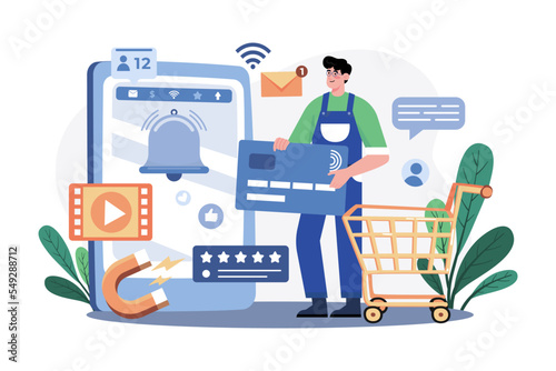 Media Buyer Illustration concept on white background