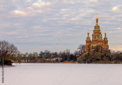 Ancient Cathedral of Saints Peter and Paul in Peterhof. Russia