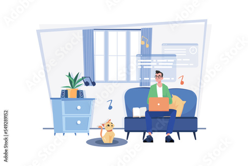 Work-Life Balance Illustration concept on white background © freeslab