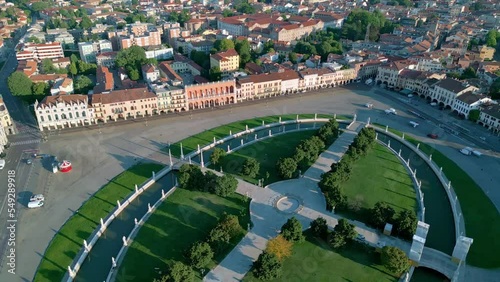 Drone view of Prato della Valle on a sunny day in Padua photo