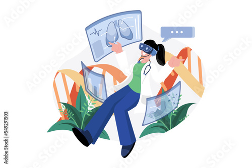 Doctor Is Studying Medicine Using Vr