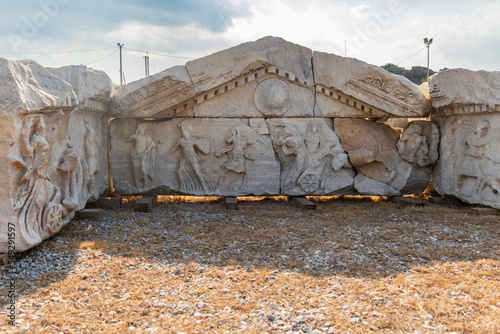 The Ancient City of Parion is located in the Biga district of Çanakkale. Historic City Ruins. photo