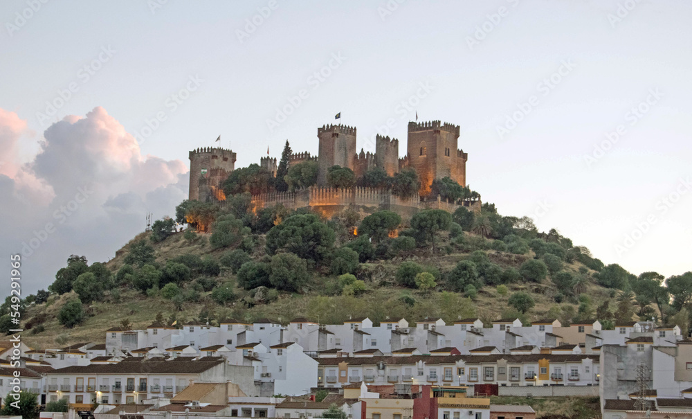 Famous Castle with the Almodovar del Rio village on its slopes, Cordoba, Andalusia, Spain. Game of Thrones scenery