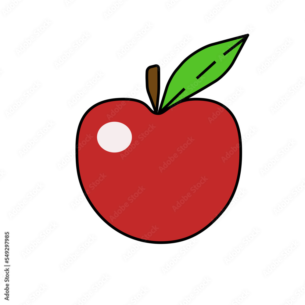 Fototapeta premium red apple illustration