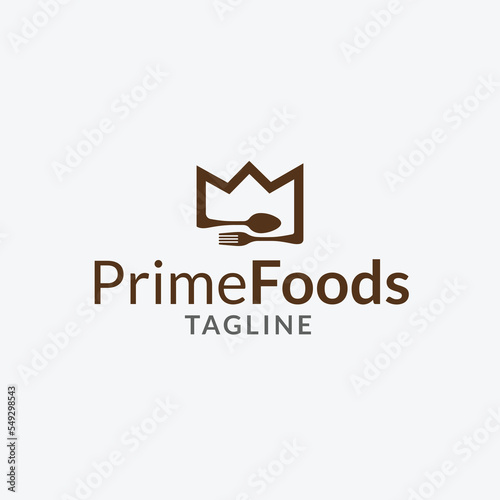 premium foods spoon fork and crown logo - lavish cuisine