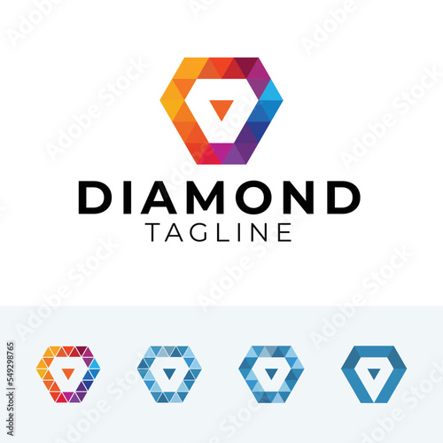 diamond logo set icon bundle
