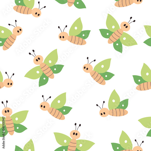Seamless pattern with cute butterflies. Childish background. Vector illustration. It can be used for wallpapers, wrapping, cards, patterns for clothes and other. © Evalinda