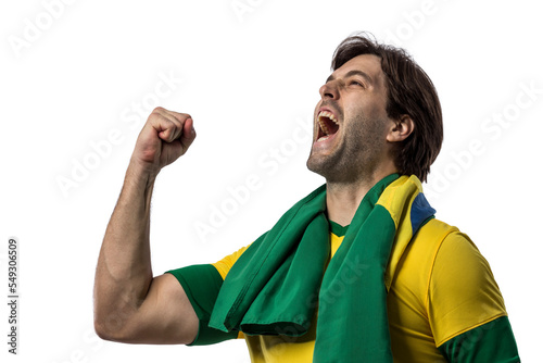 Brazilian soccer player, celebrating the championship