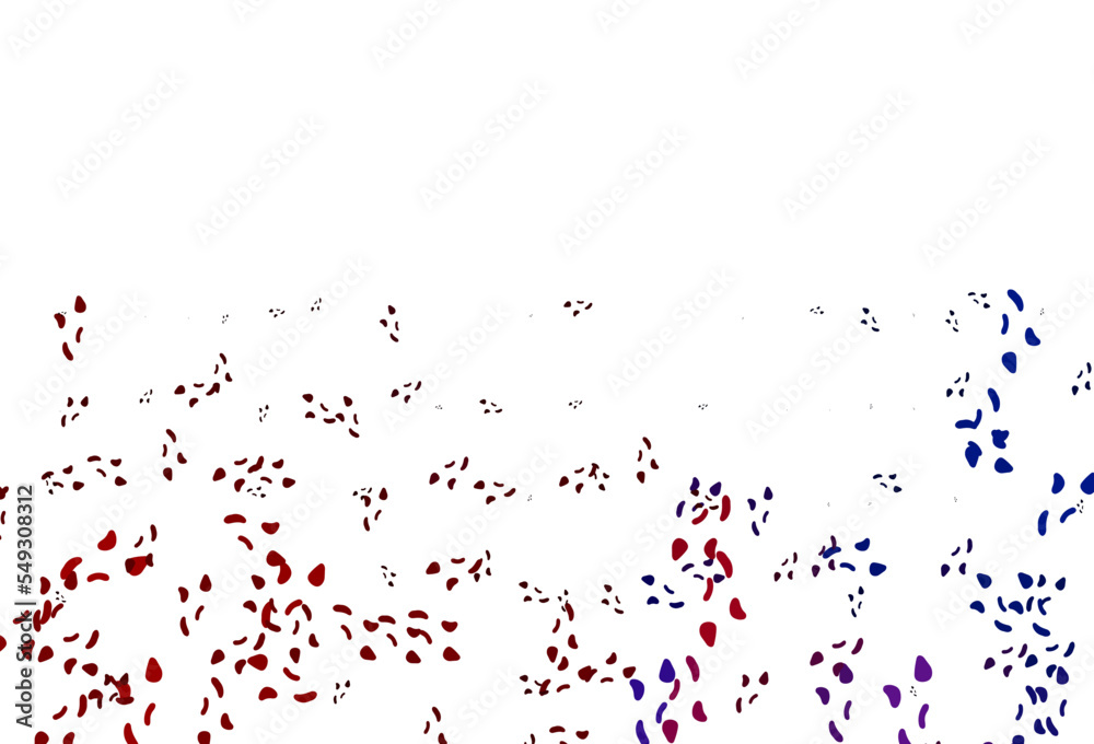 Light Blue, Red vector pattern with chaotic shapes.