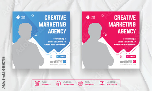 Digital Marketing Social Media Post Or Corporate Instagram Post Design Template