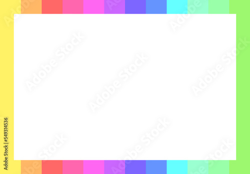 12色のカラフルな透過するフレーム　四角